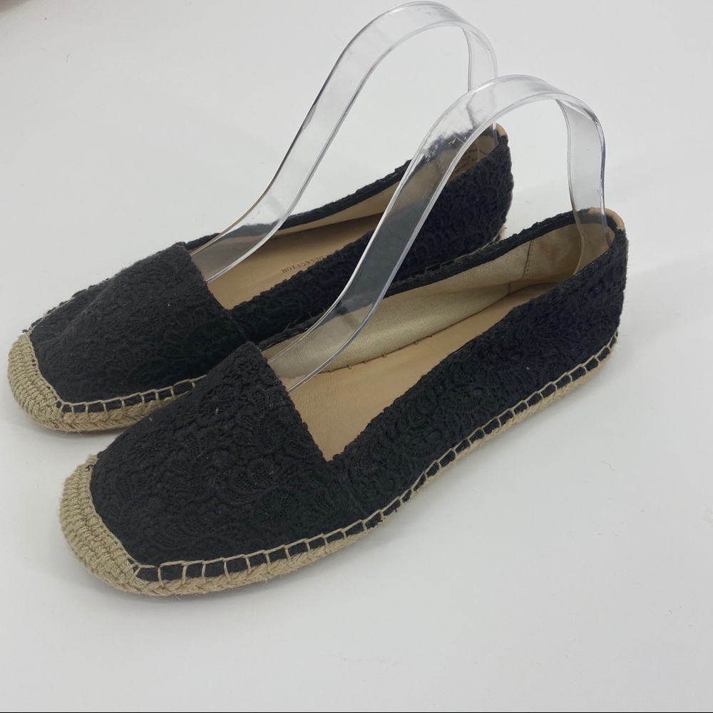 Franco Sarto black crochet lace espadrille 8.5
